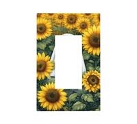 Placca da parete con simpatico fantasma in mezzo ai girasoli per interruttore della luce a bilanciere singolo 1 banda, decorazione per presa di corrente per casa, cucina, camera da letto, bagno