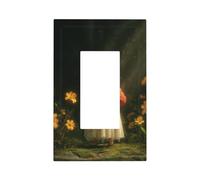 Placca da parete con simpatico fungo fantasma nella foresta per interruttore della luce a bilanciere singolo 1 banda, decorazione per presa di corrente per casa, cucina, stanza, bagno