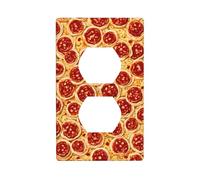 Placca da parete con stampa 3D Pizza Pepperoni Presa Elettrica Piastra Interruttore per Bagno Cucina Decor