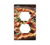 Placca da parete con stampa 3D Pizza Pepperoni Presa Elettrica Piastra Interruttore per Bagno Cucina Decor