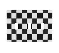 Placca da parete con stampa in bianco e nero con triplo interruttore a levetta, copertura decorativa a 3 uscite