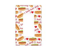 Placca da parete con stampa per amanti degli hot dog, 1 gang piastre da parete, dimensioni standard 11,2 x 6,9 cm, copertura decorativa per interruttore della luce, in policarbonato termoplastico