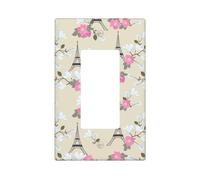 Placca da parete con torri Eiffel, 1 banda, dimensioni standard 11,2 x 6,9 cm, copertura decorativa per interruttore della luce, in policarbonato termoplastico