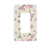 Placca da parete con torri Eiffel, 1 gang senza viti, dimensioni standard 11,7 x 7,1 cm, copertura decorativa per interruttore della luce, in policarbonato termoplastico