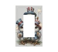 Placca da parete con tre polli che celebrano il quarto di luglio per interruttore della luce, copertura per piastra frontale singola, 1 banda, decoratore, prese, coperture per casa, cucina, stanza