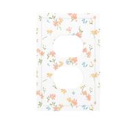 Placca da parete decorativa a 1 banda, con frammenti floreali gialli e rosa, copertura per interruttore della luce per camera da letto e soggiorno