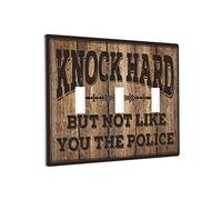 Placca da parete decorativa a levetta singola Knock Hard But Not Like You The Police Switch Wallplate Cover Art Plates Multi Gang Switch