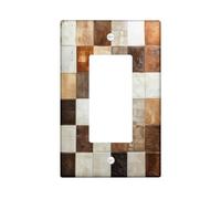 Placca da parete decorativa per interruttore della luce a quadri della fattoria, 1 banda singola, motivo geometrico quadrato, mascherina elettrica per cucina e bagno, decorazione moderna