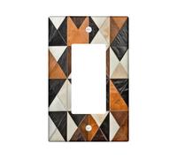 Placca da parete decorativa per interruttore della luce a quadri della fattoria, 1 banda singola, pannello elettrico geometrico quadrato rustico per cucina bagno, decorazione moderna