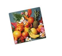 Placca da parete decorativa per presa a 2 moduli, duplex, con frutta tropicale e fiori, copertura per interruttore della luce, placca decorativa da parete 12,7 x 7,6 cm, in materiale termoplastico