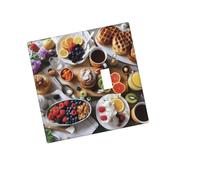 Placca da parete decorativa per presa a 2 moduli, pannello da parete duplex, bella copertura per interruttore per la colazione, copertura decorativa per interruttore della luce, piastra da parete