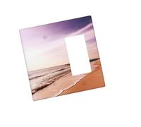 Placca da parete decorativa per presa a 2 moduli, piastra a parete duplex, con foto da spiaggia, copertura per interruttore della luce, piastra decorativa da parete, 12,7 x 7,6 cm, in materiale