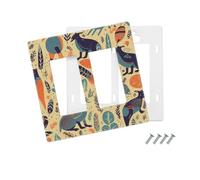 Placca da parete decorativa per presa di corrente a 2 bande Duplex Wallplate Australian Animals Edge Outlet Cover per interruttore della luce Placca decorativa da parete 12,7 x 7,6 cm Termoplastica