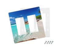 Placca da parete decorativa per presa di corrente a 2 bande Duplex Wallplate Belle spiagge Copertura per interruttore della luce Copertura decorativa da parete 12,7 x 7,6 cm Termoplastica Dimensioni