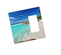 Placca da parete decorativa per presa di corrente a 2 bande Duplex Wallplate Belle spiagge Copertura per interruttore della luce Copertura decorativa da parete 12,7 x 7,6 cm Termoplastica standard
