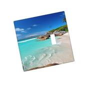 Placca da parete decorativa per presa di corrente a 2 bande Duplex Wallplate Belle spiagge Copertura per interruttore della luce Copertura decorativa da parete 12,7 x 7,6 cm Termoplastica standard