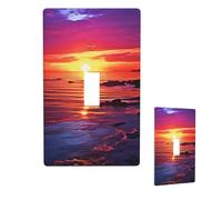 Placca da parete decoratore 1 gang interruttore luce copertura dimensioni standard 11,4 x 7 cm piastra a bilanciere singola presa presa copre calmo mare tramonto presa copertura interruttore per prese
