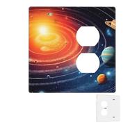 Placca da parete decoratore 2 bande coperture per interruttori della luce duplex prese coperture spazio esterno galassia sistema solare piastre da parete per prese elettriche Copertura spina di medie