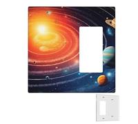 Placca da parete decoratore 2 bande coperture per interruttori della luce duplex prese coperture spazio esterno galassia sistema solare piastre da parete per prese elettriche Copertura spina di medie