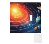Placca da parete decoratore 2 bande coperture per interruttori della luce duplex prese coperture spazio esterno galassia sistema solare piastre da parete per prese elettriche Copertura spina di medie