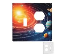 Placca da parete decoratore 2 bande coperture per interruttori della luce duplex prese coperture spazio esterno galassia sistema solare piastre da parete per prese elettriche Copertura spina di medie