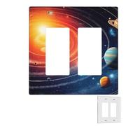 Placca da parete decoratore 2 bande coperture per interruttori della luce duplex prese coperture spazio esterno galassia sistema solare piastre da parete per prese elettriche Copertura spina di medie