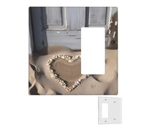 Placca da parete decoratore 2 bande copri interruttori duplex prese prese coperture spiaggia sabbia cuore porta piastre da parete per prese elettriche copertura spina di medie dimensioni doppie
