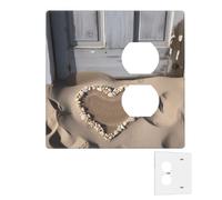 Placca da parete decoratore 2 bande copri interruttori duplex prese prese coperture spiaggia sabbia cuore porta piastre da parete per prese elettriche copertura spina di medie dimensioni doppie