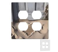 Placca da parete decoratore 2 bande copri interruttori duplex prese prese coperture spiaggia sabbia cuore porta piastre da parete per prese elettriche copertura spina di medie dimensioni doppie