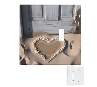 Placca da parete decoratore 2 bande copri interruttori duplex prese prese coperture spiaggia sabbia cuore porta piastre da parete per prese elettriche copertura spina di medie dimensioni doppie