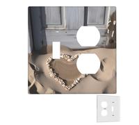 Placca da parete decoratore 2 bande copri interruttori duplex prese prese coperture spiaggia sabbia cuore porta piastre da parete per prese elettriche copertura spina di medie dimensioni doppie