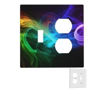 Placca da parete decoratore 2 Gang coperture per interruttori di presa duplex Coperture di uscita fumo arcobaleno piastre da parete per prese elettriche Copertura spina di medie dimensioni Piastre