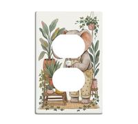 Placca da parete duplex a forma di elefante, per piante ispirate alla natura, in plastica verde primavera, dimensioni standard, per prese elettriche per casa, soggiorno, nuovo appartamento