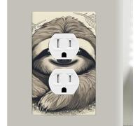 Placca da parete duplex singola con immagine di bradipo My Spirit, copertura decorativa per interruttore della luce, in plastica, decorazione per casa, camera da letto, cucina, 11,4 x 7,9 cm