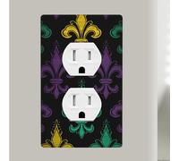 Placca da parete in 3D Fleur De Lis Mardi Gras singola Duplex copertura decorativa per interruttore della luce piatti da parete in plastica decorazione per la casa, camera da letto, cucina decorativa