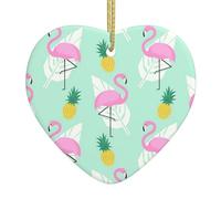 Placca da parete in ceramica con fenicottero rosa e ananas da appendere, ideale come regalo per amici, regalo per la casa