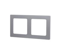 Placca da parete in plastica a 2 vie, color argento, ideale per impianti elettrici. Resistente e funzionale. *