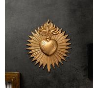 Placca da parete in stile gotico con cuore sacro, supporto per preghiera, in metallo, idea regalo, decorazione per la casa