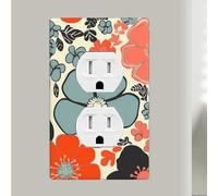 Placca da parete in stile retrò floreale singolo duplex copri interruttore decorativo in plastica piastre da parete decorazione per la casa, camera da letto, cucina decorativa 11,4 x 7,5 cm