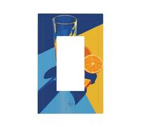 Placca da parete in vetro alto minimalista retrò con fette arancioni per interruttore della luce, copertura per piastra frontale a bilanciere singolo, 1 banda, decorazione per presa di casa, cucina