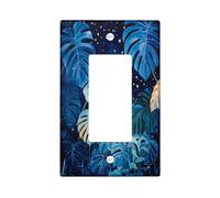 Placca da parete per interruttore della giungla di Monstera tropicale, 1 banda, singola bilanciera, foglia di pianta notturna, piastra elettrica per camera da letto, bagno, scenografia, dimensioni