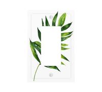 Placca da parete per interruttore della luce a forma di foglia di palma verde acquerello, copertura a bilanciere singolo, 1 banda, decorazione per presa di casa, cucina, camera da letto, bagno