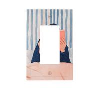 Placca da parete per interruttore della luce a letto, con immagine di una donna che legge nel letto, copertura per piastra frontale a bilanciere singolo, 1 banda, decorazione per presa di corrente per