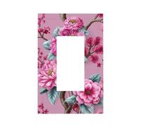 Placca da parete per interruttore della luce ad acquerello, motivo fiori rosa, 1 banda, decorazione per presa di corrente per casa, cucina, camera da letto, bagno