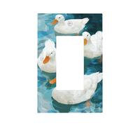 Placca da parete per interruttore della luce bianca con anatre che nuotano sull'acqua, copertura a bilanciere singolo, 1 banda, decoratore, prese, coperture per casa, cucina, stanza, bagno