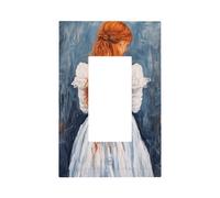 Placca da parete per interruttore della luce bianca e blu con abiti da ragazza, copertura a bilanciere singolo, 1 banda, decorazione per presa di corrente per casa, cucina, camera da letto, bagno