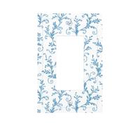 Placca da parete per interruttore della luce blu pastello e vortici ornamentali, copertura a bilanciere singolo, 1 banda, decoratore, copertine per presa di casa, cucina, stanza, bagno