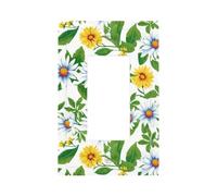 Placca da parete per interruttore della luce con margherite gialle e foglie verdi, copertura a bilanciere singolo, 1 banda, decorazione per presa di casa, cucina, camera da letto, bagno