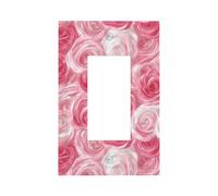 Placca da parete per interruttore della luce con motivo a vortici bianchi e rosa, copertura per piastra frontale a bilanciere singolo, 1 banda, decorazione per presa di casa, cucina, camera da letto