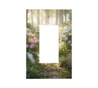Placca da parete per interruttore della luce del giardino del sentiero di pietra dell'ortensia Copertura della piastra frontale singola Rocker 1 Gang Decorator Outlet Coperture per la decorazione